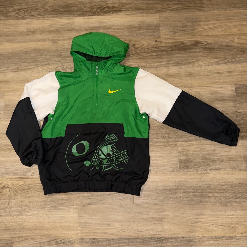 Nike Oregon Ducks Mens Anorak Windbreaker Jacket Green Black AV8616-377 Medium